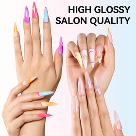 Glossy finish of nails with Makartt Hema-Free Gel Base Coat