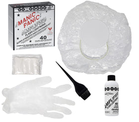 Gloves and tint brush included in MANIC PANIC hair bleach kit