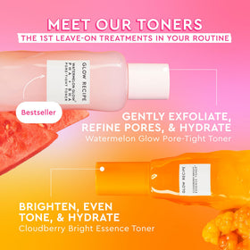 Glow Recipe Cloudberry Brightening Toner 30ml on a bathroom counter
