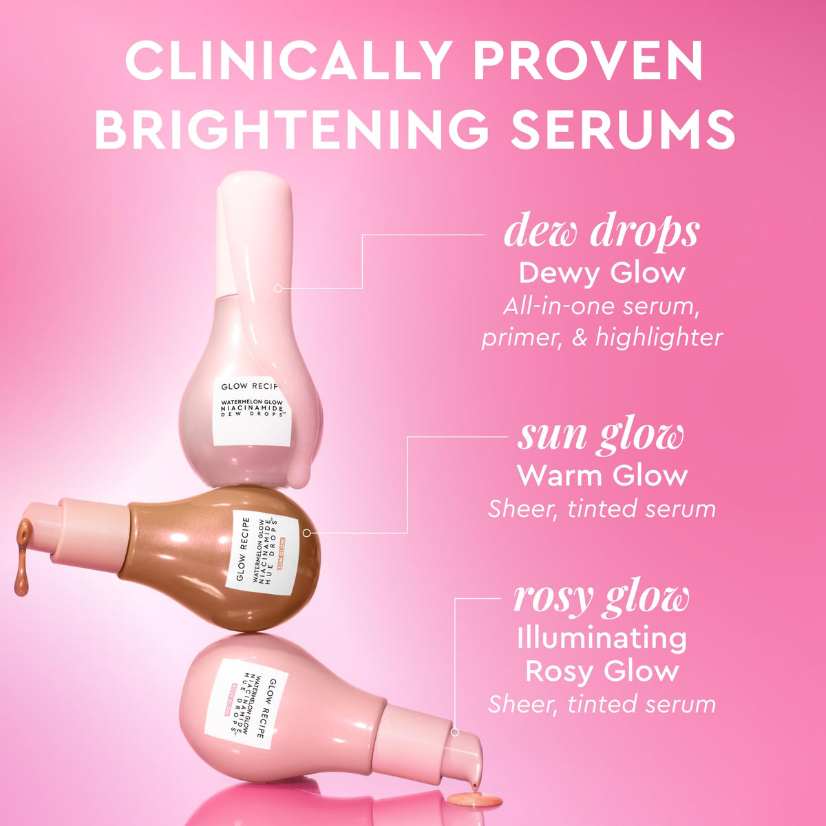 Glow Recipe Niacinamide Serum Dew Drops Ornament with other skincare products