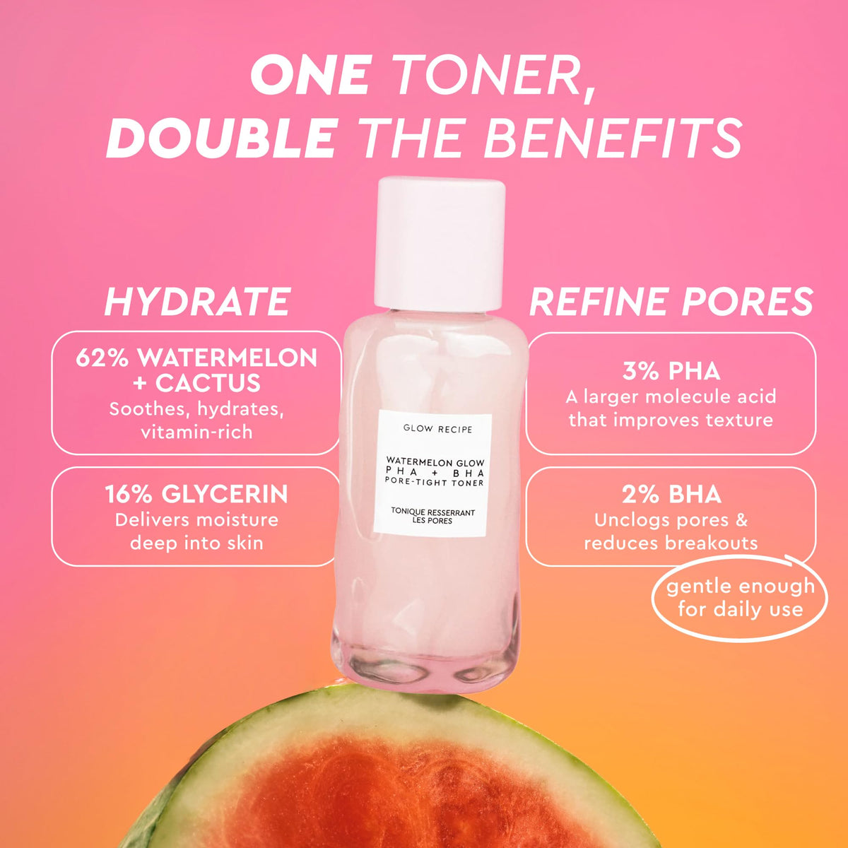 Glow Recipe PHA + BHA Face Toner 40ml with packaging