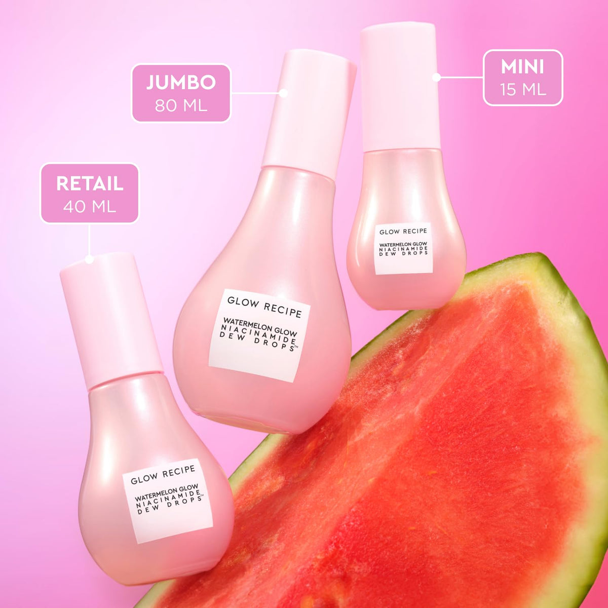 Glow Recipe Watermelon Niacinamide Dew Drops 80ml with watermelon slices