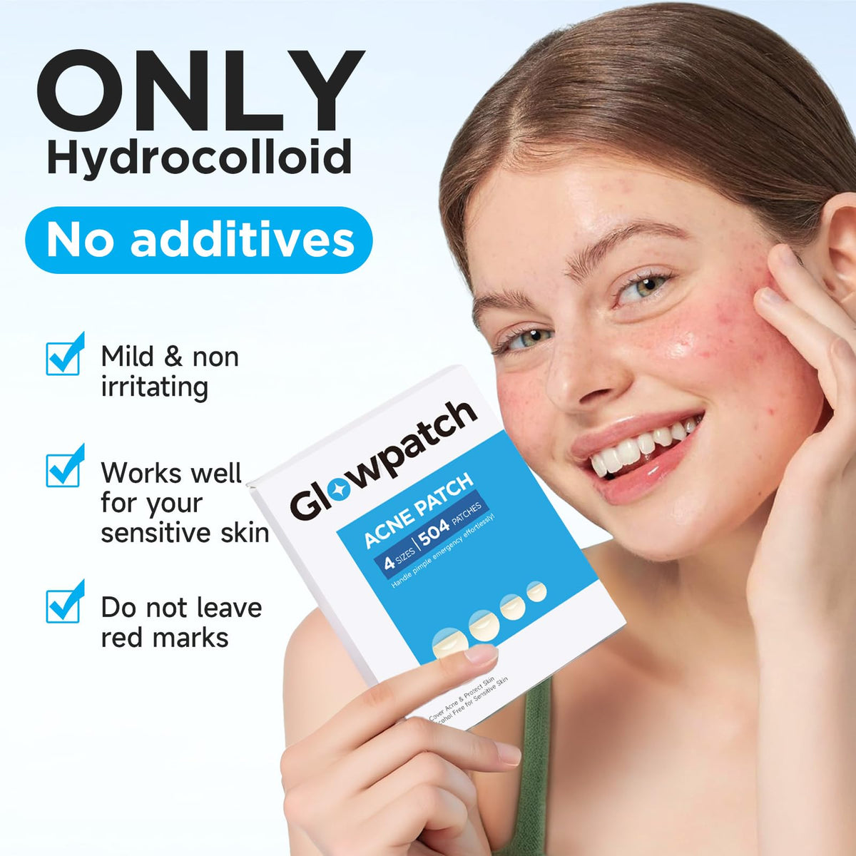 Glowpatch Hydrocolloid Pimple Patches easy peel feature