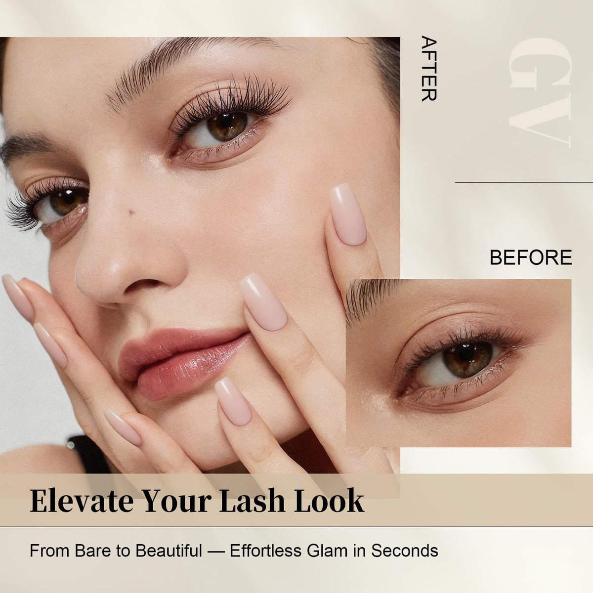 GlowVane TrueCurve Lash Clusters in packaging with dimensions