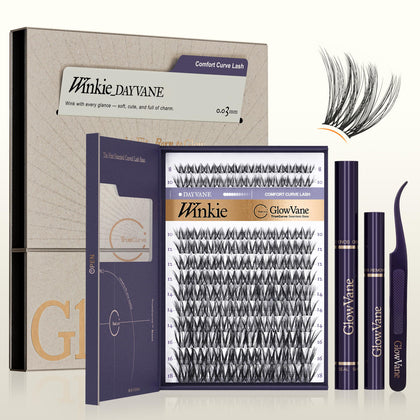 GlowVane TrueCurve Lash Clusters Kit packaging front view