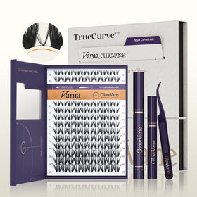 GlowVane TrueCurve Lash Clusters Kit Vania front view with packaging