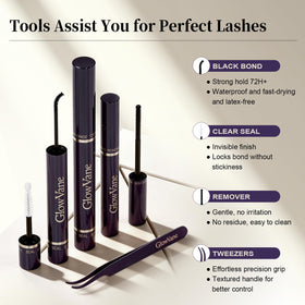 GlowVane TrueCurve Lash Clusters Kit Vania open-side tray
