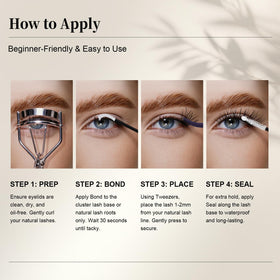 GlowVane TrueCurve Lash Clusters lifestyle shot with makeup setup