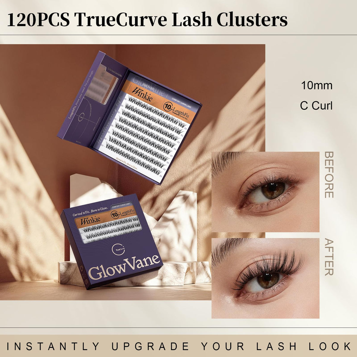 GlowVane TrueCurve Lash Clusters Winkie in makeup kit