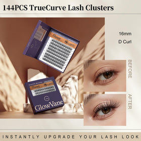 GlowVane TrueCurve Lash Clusters with applicator tool