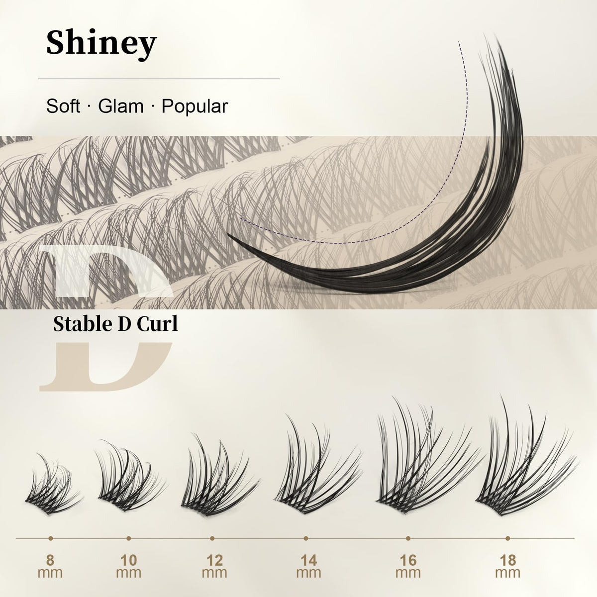 GlowVane TrueCurve Lash Clusters with shiney finish