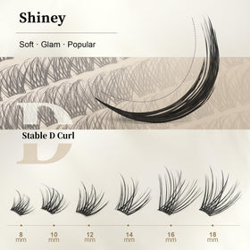 GlowVane TrueCurve Lash Clusters with shiney finish