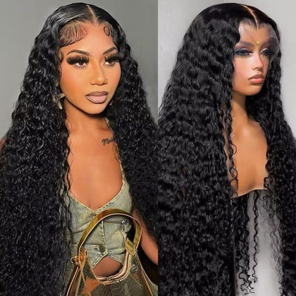 Glulaze 28 Inch Deep Wave Brazilian Human Hair Wig front view