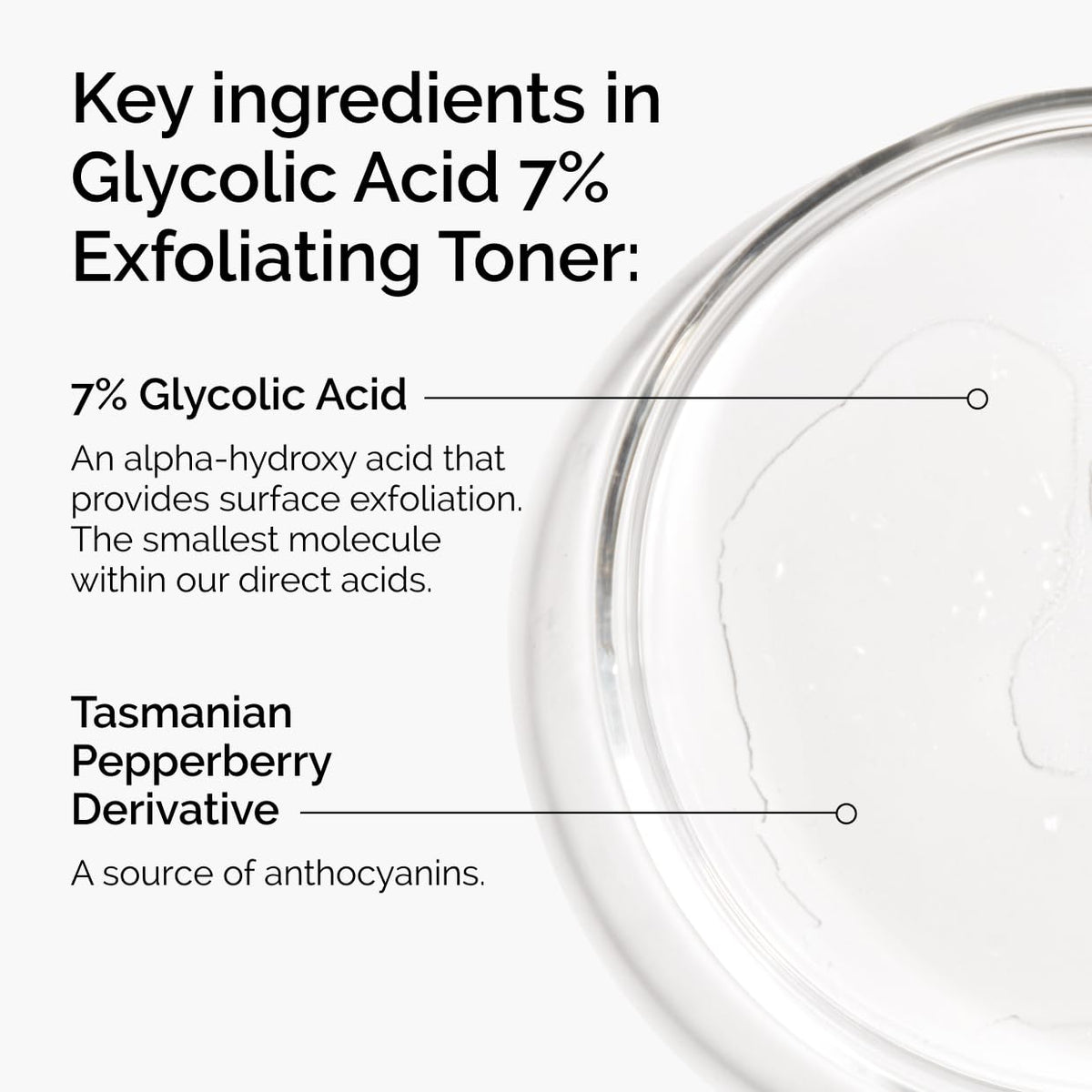 Glycolic Acid 7% Exfoliating Toner texture on hand