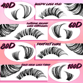 Gmagictobo lash clusters in different styles laid out