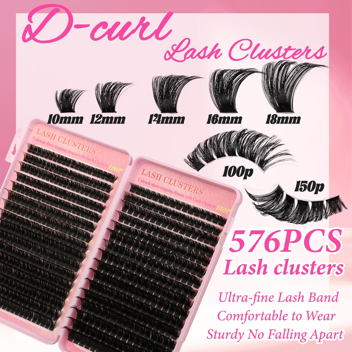 Gmagictobo Lash Clusters Kit displayed with mixed lash styles