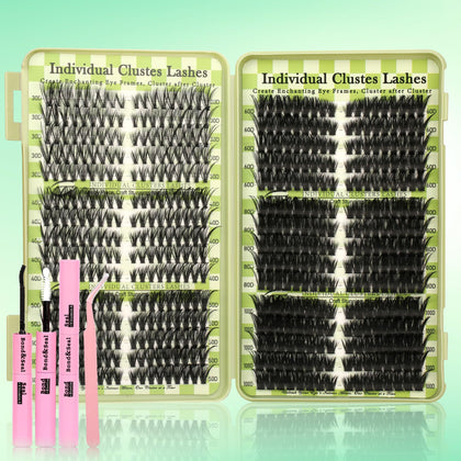 Gmagictobo Lash Clusters Kit with 530 pieces and cat eye design