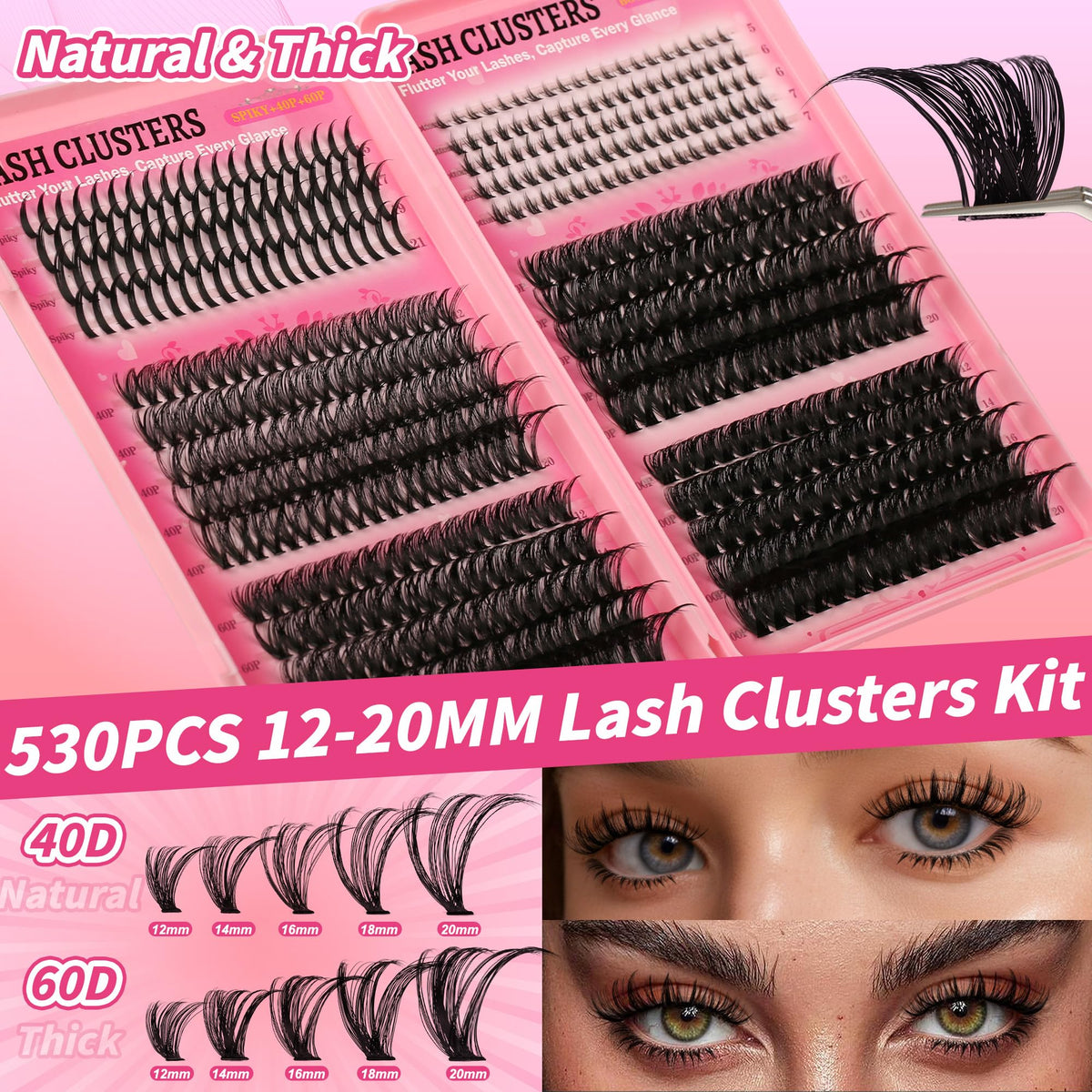 Gmagictobo lash clusters kit with application tools