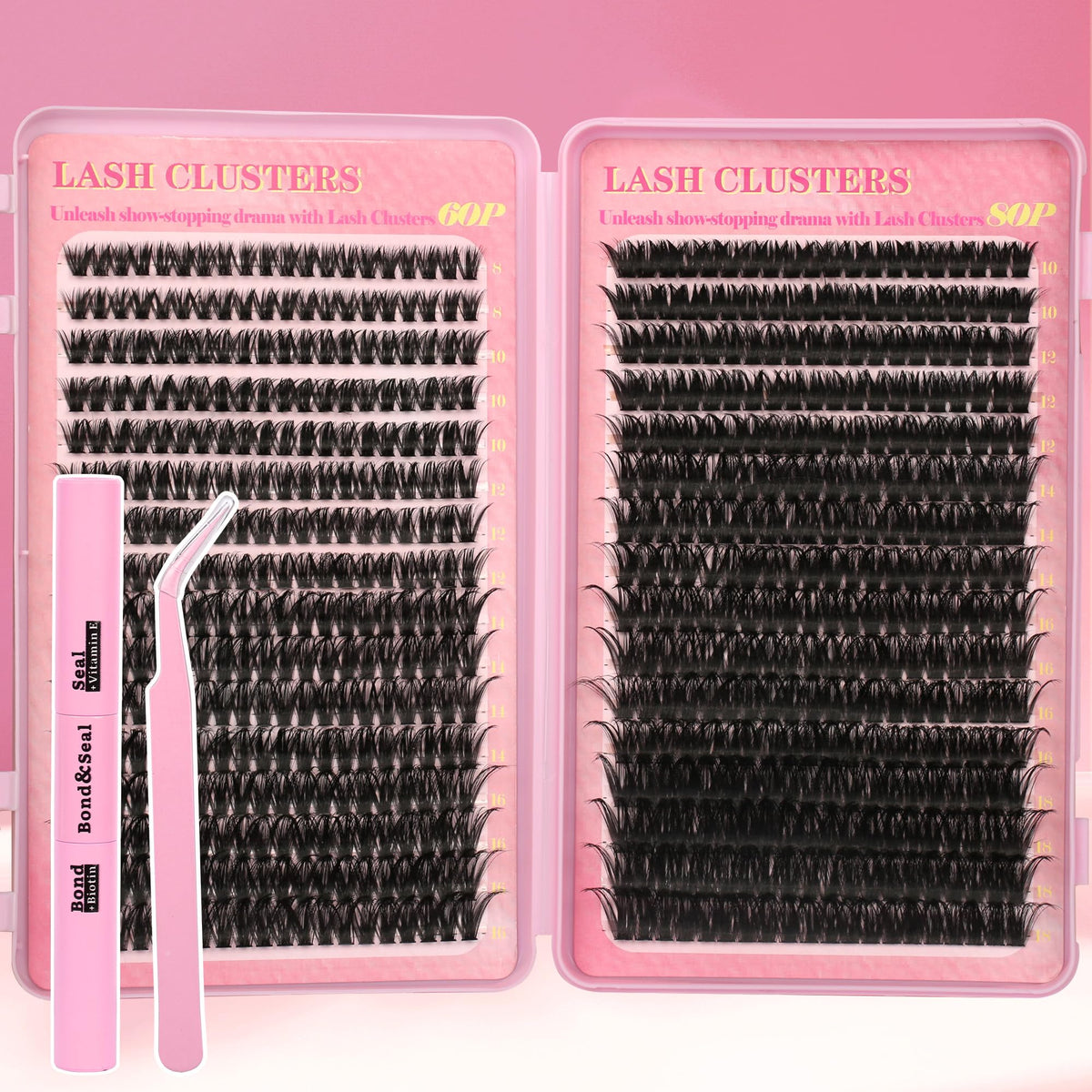 Gmagictobo Lash Extension Kit 640Pcs with lash clusters and tweezers