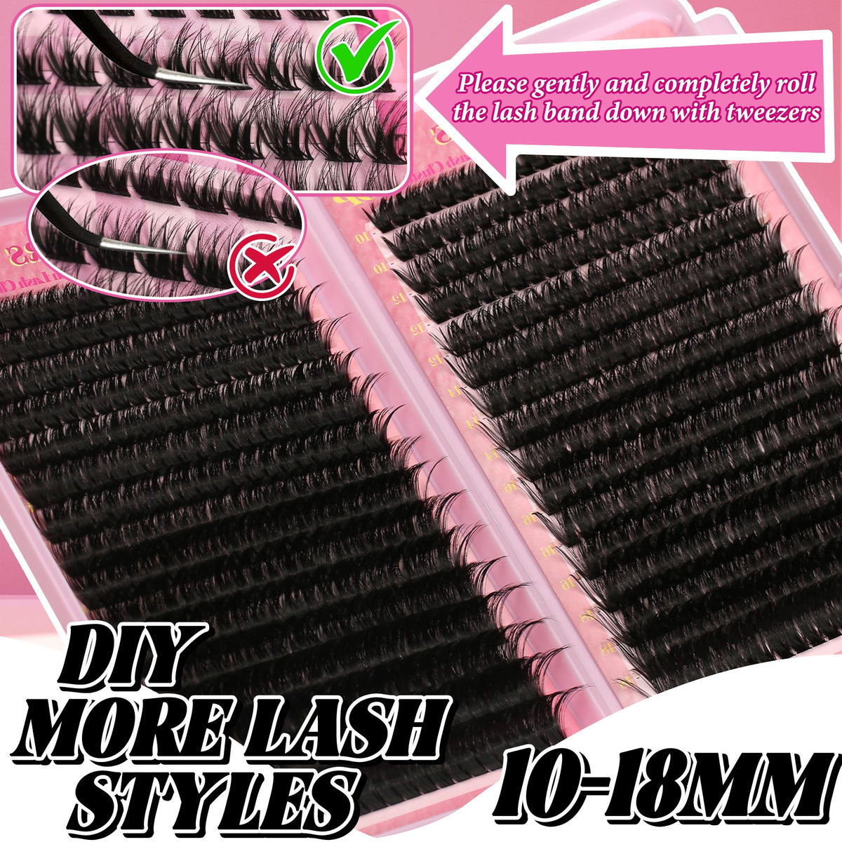 Gmagictobo Lash Extension Kit showing different lash styles