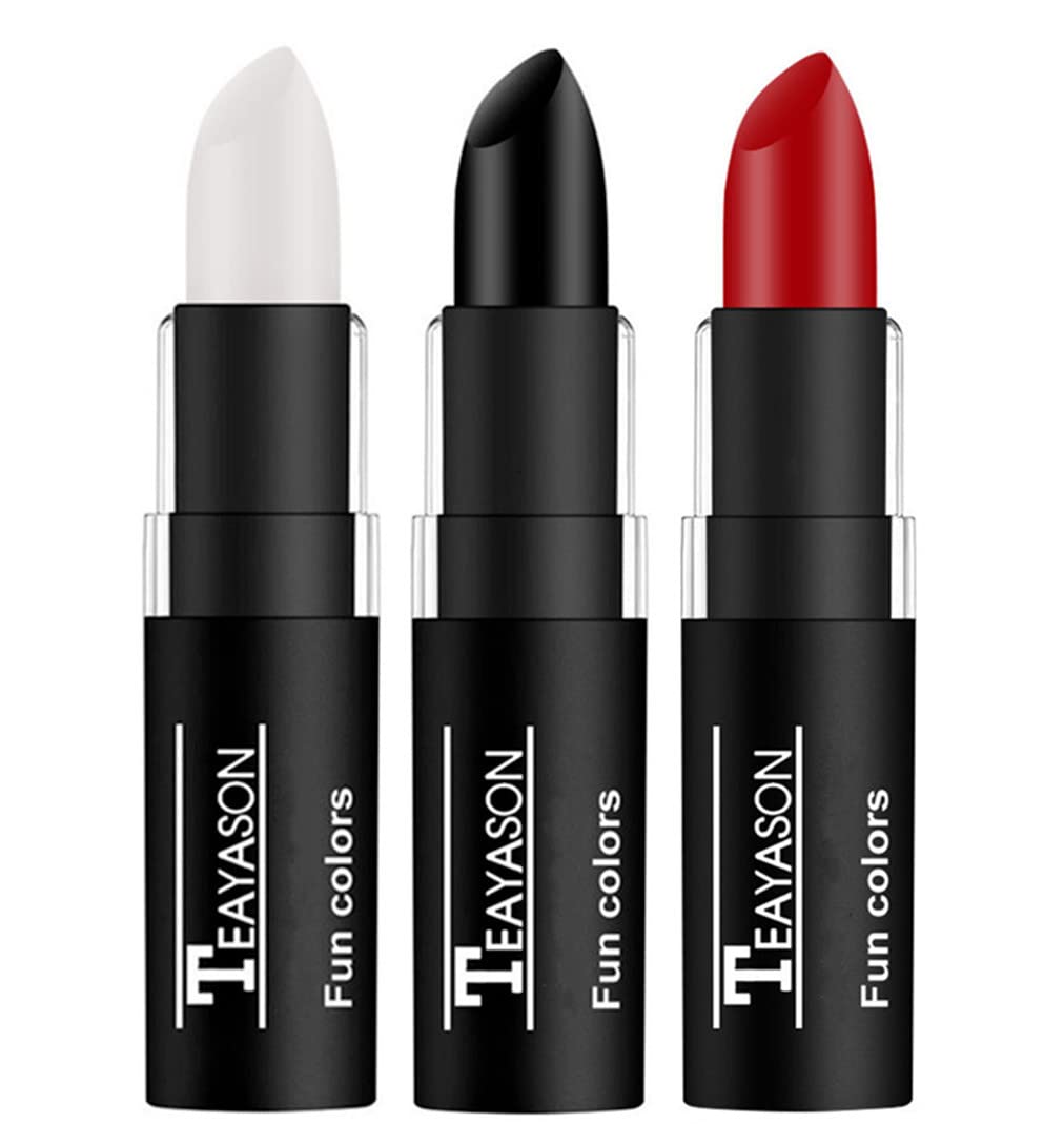 Go Ho 3 PCS Makeup Clown Cream Sticks set including white, black, and red