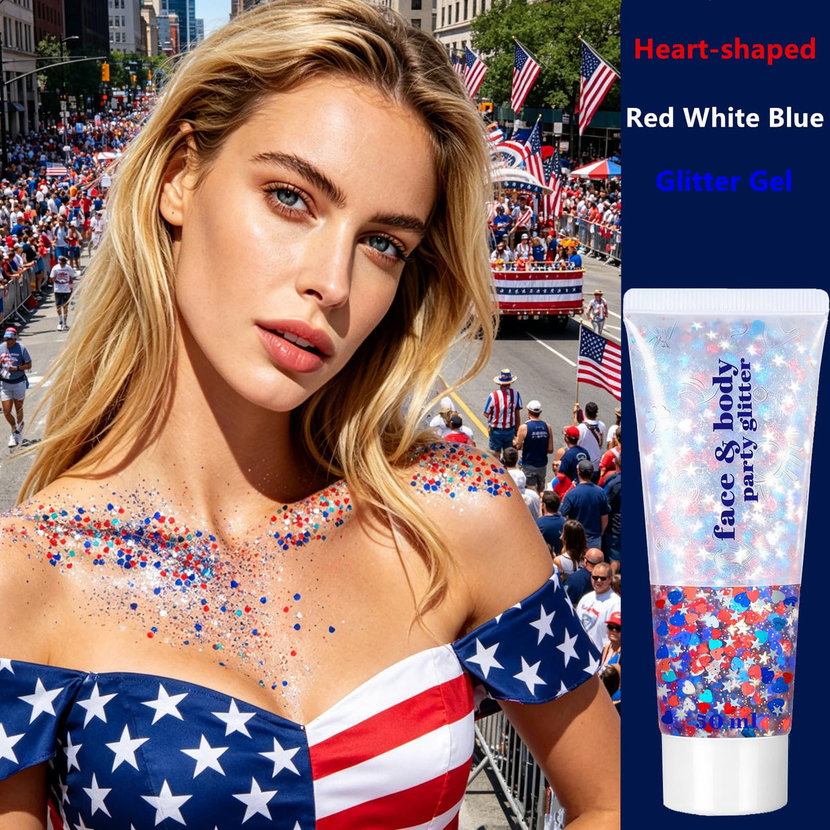 Go Ho Body Glitter applied on skin with festive look