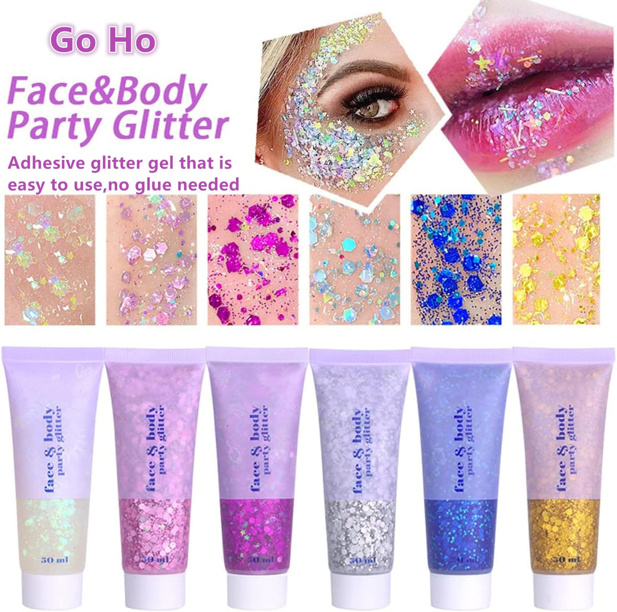 Go Ho Body Glitter Set with different application tools