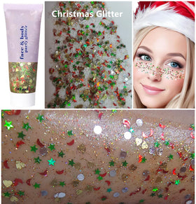 Go Ho Christmas Body Glitter Gel application on skin