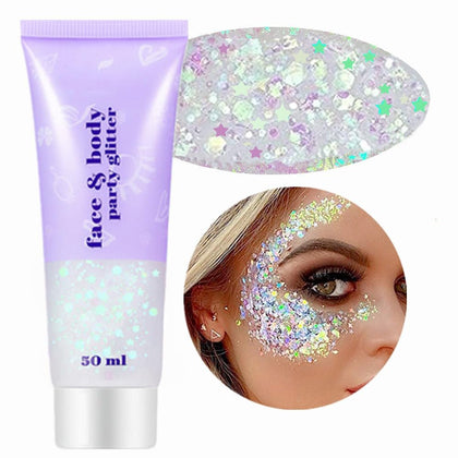 Go Ho Clear White Body Glitter Gel 50g front view
