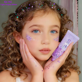 Go Ho Light Purple Body Glitter applied on skin showing sparkle