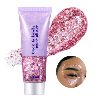 Go Ho Pink Face Body Glitter Gel 52g front view