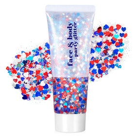 Go Ho Red White and Blue Body Glitter 50g front view