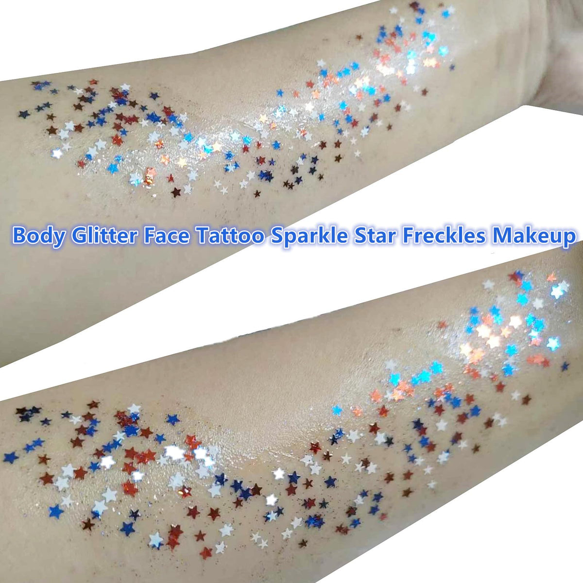 Go Ho Star Face Body Hair Glitter Gel in a group of friends celebrating