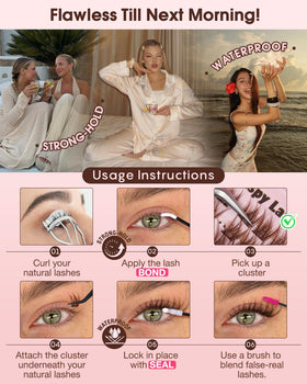 Goddvenus Brown Wispy Eye Lash Clusters kit displayed on a vanity