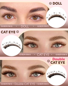 Goddvenus Brown Wispy Lash Clusters Kit components laid out
