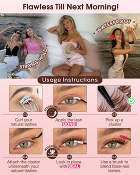 Goddvenus Brown Wispy Lash Clusters on model's eyes