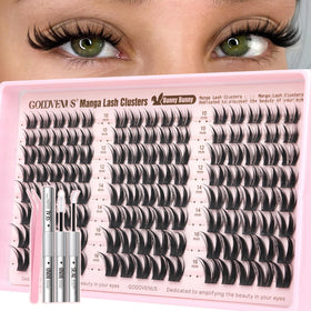 Goddvenus BUNNY Manga Lash Clusters Kit front view with various lash lengths