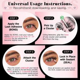 Goddvenus D Curl lashes in various styles laid out