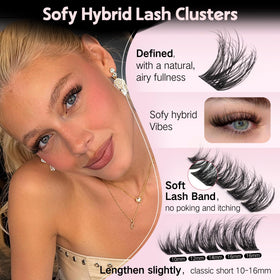 Goddvenus lash clusters applied to model's eyes