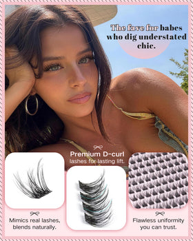 Goddvenus lash clusters displayed on a makeup table