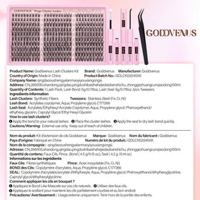 Goddvenus Lash Clusters Kit components layout