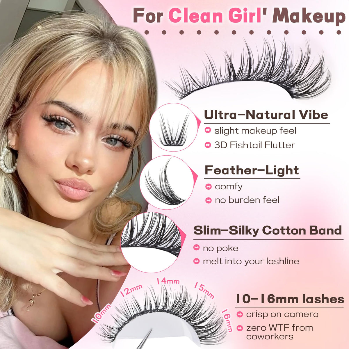 Goddvenus Lash Clusters Kit with included tweezers