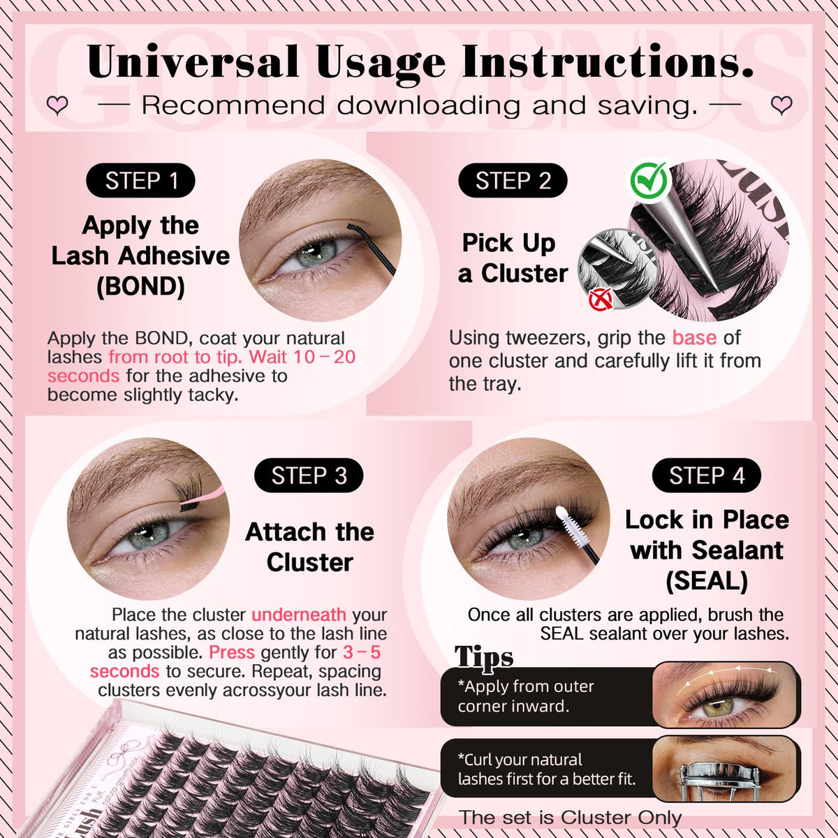 Goddvenus Lash Clusters packaging with product details