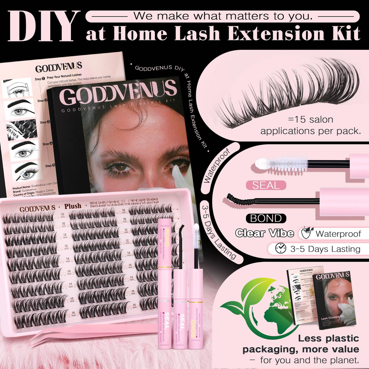 Goddvenus lash clusters with soft band detail