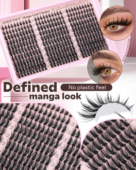 Goddvenus Manga Lash Clusters Kit different lash lengths displayed