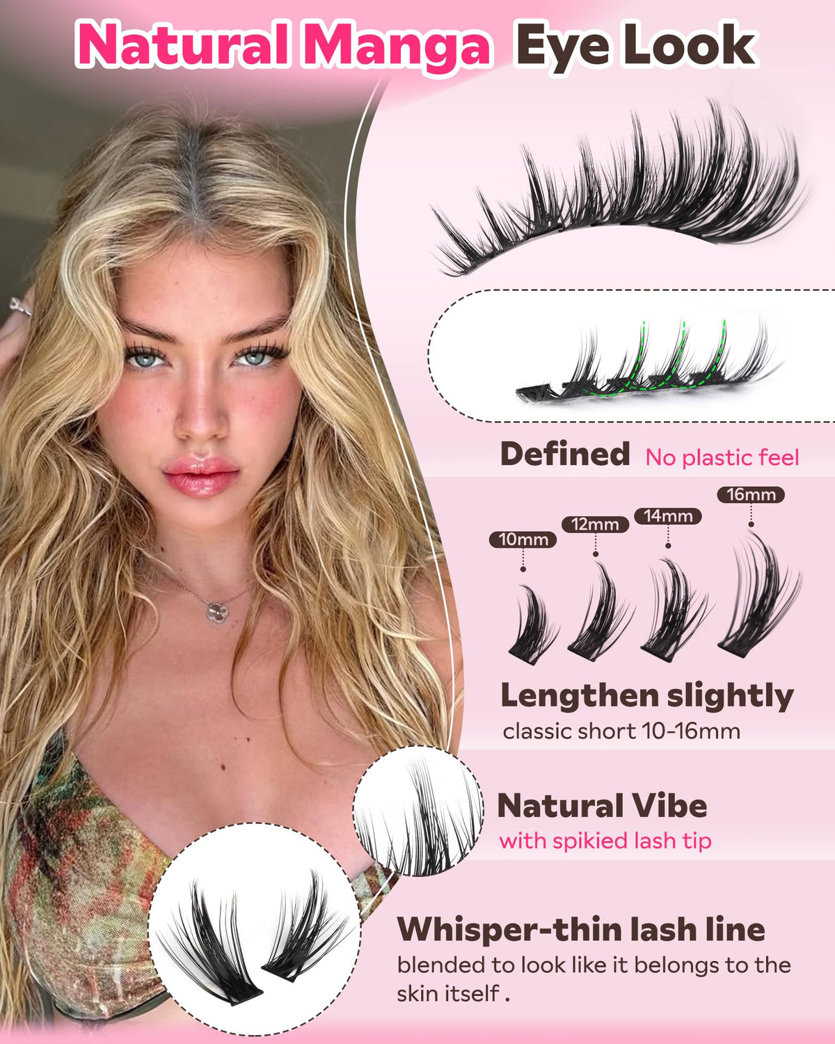 Goddvenus Manga Lash Clusters Kit fluffy lash clusters close-up