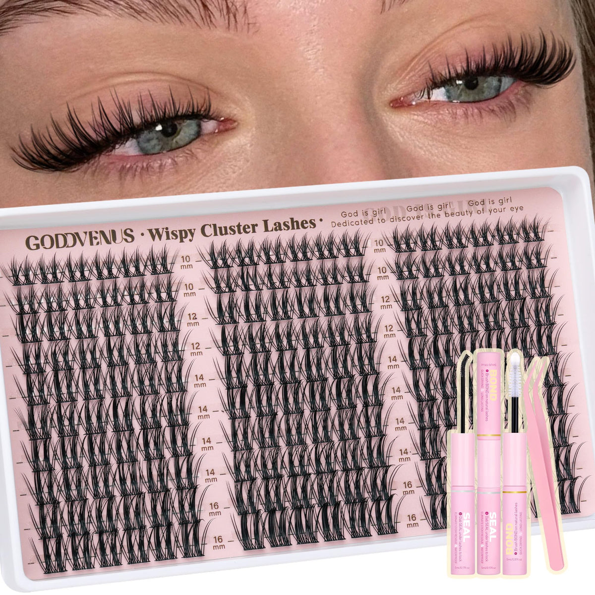 Goddvenus Manga Lash Clusters Kit packaging front view