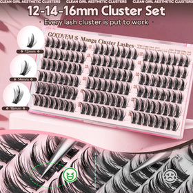 Goddvenus Manga Lash Clusters showing different lengths