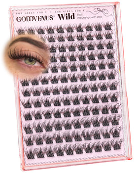 Goddvenus Natural Lash Clusters 120pcs D Curl front view