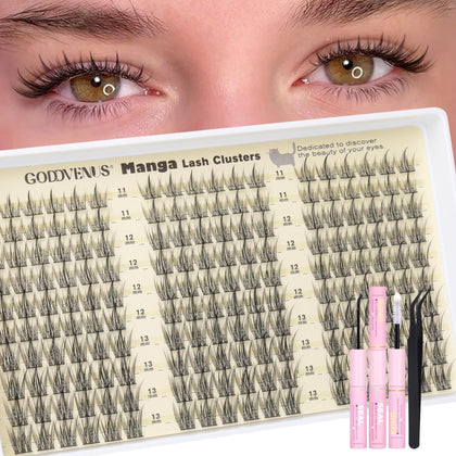 Goddvenus Natural Lash Clusters Kit front view with tweezers